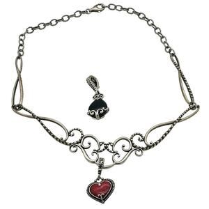 Carolyn Pollack Sincerely Fabulous Necklace and Enhance 925 & 2 Pendants Set